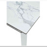 Стол CORNER 120 HIGH GLOSS STATUARIO керамика, стекло/ белый каркас, DISAUR заказать по цене 53 460 руб. в Тюмени