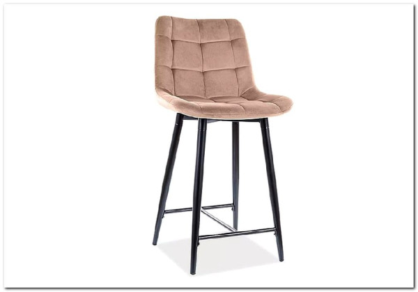 Полубарный стул Signal CHIC H-2 VELVET (бежевый/черный мат) заказать по цене 12 364 руб. в Тюмени