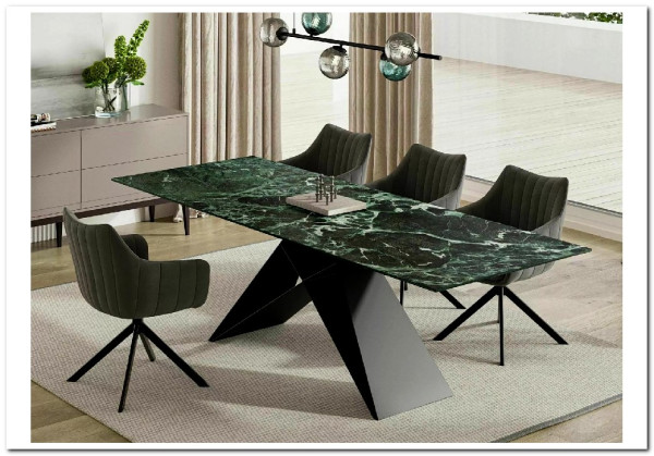 Стол обеденный Signal WESTIN Ceramic 160 раскладной (Verde Alpi морской/черный мат) заказать по цене 152 669 руб. в Тюмени
