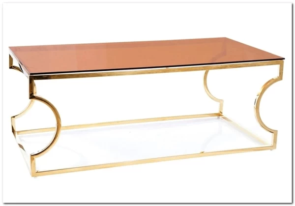 Стол журнальный Signal KENZO A (дымчатый янтарь/золотой) заказать по цене 35 145 руб. в Тюмени