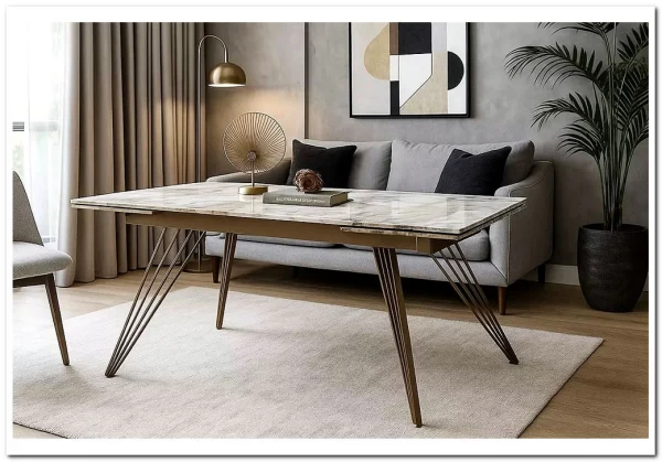 Стол АСЕРРА-1 (ACERRA-1) 160 цвет ГРАНД ЖАДЕ (GLOSS GRAND JADE, керамика/ ШАМПАНЬ, ®DISAUR заказать по цене 93 555 руб. в Тюмени