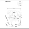 Диван SIGNAL CAMELLIA 2 Velvet Bluvel 14 (серый/золотой) заказать по цене 42 092 руб. в Тюмени