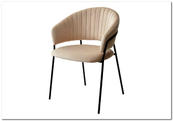 Стул ГЕММА цвет бежевый #H06 велюр / черный каркас заказать по цене 6 500 руб. в Тюмени