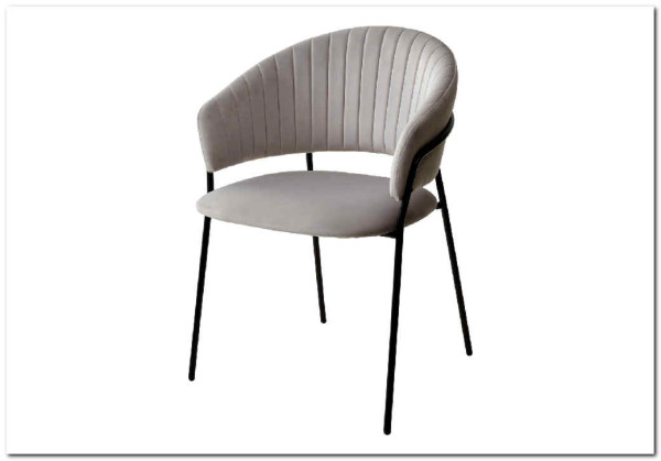 Стул ГЕММА цвет светло-серый #H09 велюр / черный каркас заказать по цене 6 500 руб. в Тюмени