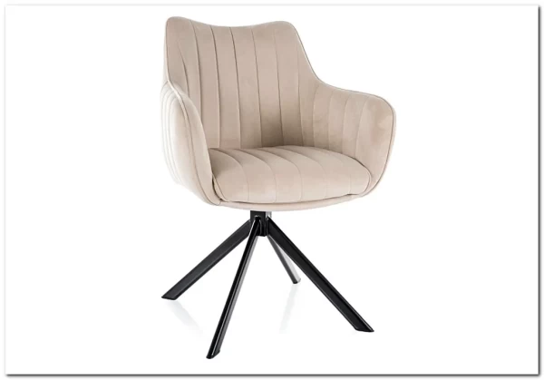 Стул кухонный Signal AZALIA Velvet Bluvel 30 поворотный (светло-бежевый/черный) заказать по цене 20 033 руб. в Тюмени Стул кухонный Signal AZALIA Velvet Bluvel 30 поворотный (светло-бежевый/черный) заказать по цене 20 033 руб. в Тюмени