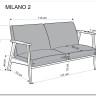 Диван HALMAR MILANO 2S tap. Castel 15 бежевый/орех заказать по цене 56 691 руб. в Тюмени