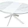 Стол TRENTO 120 HIGH GLOSS STATUARIO Белый мрамор глянцевый, керамика/ белый каркас заказать по цене 73 620 руб. в Тюмени