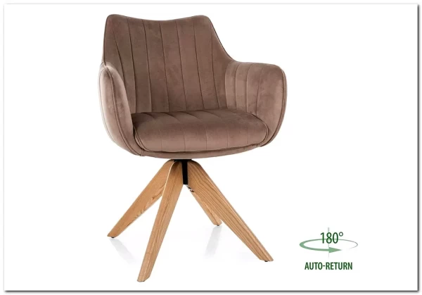 Стул кухонный Signal AZALIA D Velvet Bluvel 40 поворотный (темно-бежевый/дуб) заказать по цене 21 209 руб. в Тюмени Стул кухонный Signal AZALIA D Velvet Bluvel 40 поворотный (темно-бежевый/дуб) заказать по цене 21 209 руб. в Тюмени