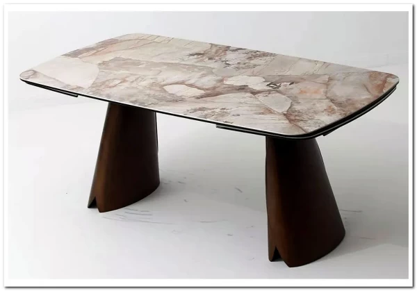 Стол IMBERT 180 GLOSS PATAGONIA, керамика на стекле/ брашированный каркас, цвет медный, ®DISAUR заказать по цене 153 300 руб. в Тюмени