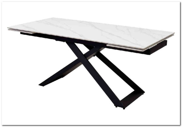 Стол LIVORNO 180 MATT WHITE MARBLE SOLID CERAMIC / BLACK заказать по цене 80 055 руб. в Тюмени