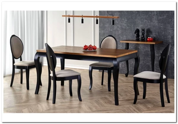 Стол Halmar WINDSOR раскладной (дуб темный/черный) заказать по цене 77 959 руб. в Тюмени