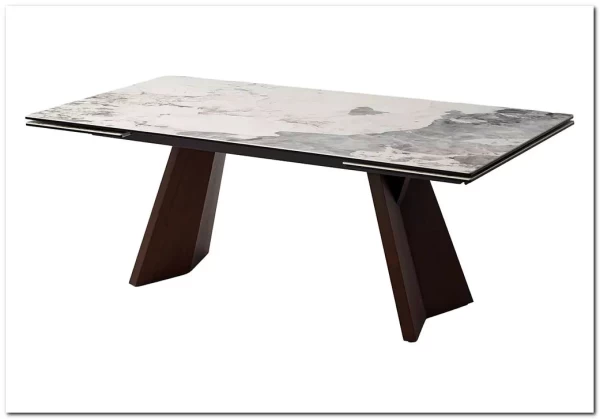 Стол БРИАН (BRIAN) 200 ЦВЕТ ПАНДОРА (MATTE PANDORA) керамика на стекле/ ОРЕХ, ®DISAUR заказать по цене 133 100 руб. в Тюмени