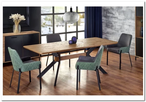 Стол обеденный Halmar BACARDI раскладной (дуб натуральный/черный) заказать по цене 68 560 руб. в Тюмени