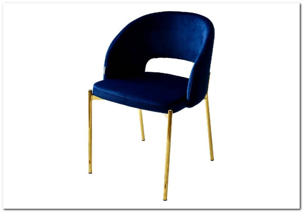 Стул AGNES BLUVEL-86 NAVY BLUE, золотой каркас заказать по цене 4 725 руб. в Тюмени