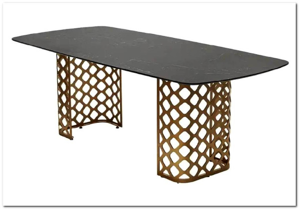 Стол CHIAVARI 220 KL-116 Черный мрамор матовый, итальянская керамика / бронзовый, DISAUR заказать по цене 84 420 руб. в Тюмени