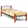 Купить Кровать AT-915 дерево гевея/металл 90*200 (Single bed), красный дуб/черный с доставкой по России по цене производителя можно в магазине Другая Мебель в Тюмени
