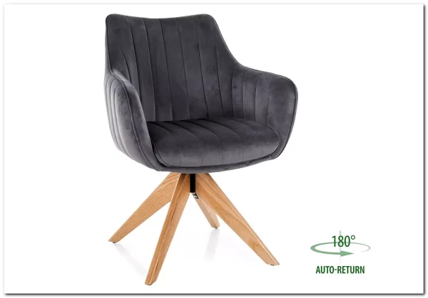 Стул кухонный Signal AZALIA D Velvet Bluvel 14 поворотный (серый/дуб) заказать по цене 21 209 руб. в Тюмени