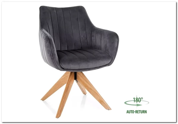 Стул кухонный Signal AZALIA D Velvet Bluvel 14 поворотный (серый/дуб) заказать по цене 21 209 руб. в Тюмени Стул кухонный Signal AZALIA D Velvet Bluvel 14 поворотный (серый/дуб) заказать по цене 21 209 руб. в Тюмени