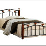 Купить Кровать AT-126 дерево гевея/металл 90*200 (Single bed), красный дуб/черный с доставкой по России по цене производителя можно в магазине Другая Мебель в Тюмени