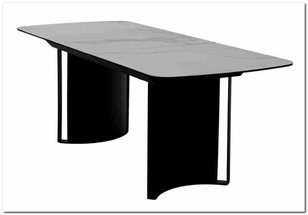 Стол RASMUS 160 TL-45 Белый мрамор, испанская керамика / черный каркас, DISAUR заказать по цене 95 250 руб. в Тюмени