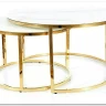 Комплект Signal MUSE, 2 стола журнальных эффект белого мрамора/золотой заказать по цене 63 068 руб. в Тюмени