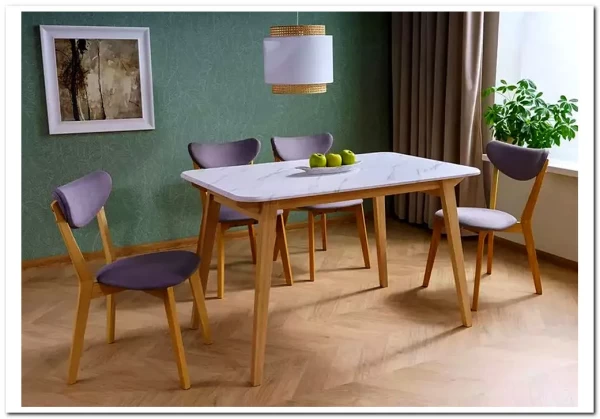 Стол обеденный Signal MARCUS 120 (эффект белого мрамора/дуб) заказать по цене 24 746 руб. в Тюмени