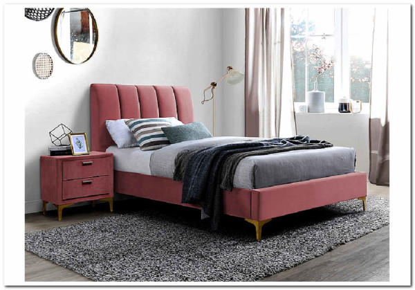 Кровать SIGNAL MIRAGE VELVET 90 античный розовый / золото тк. 185 заказать по цене 52 214 руб. в Тюмени