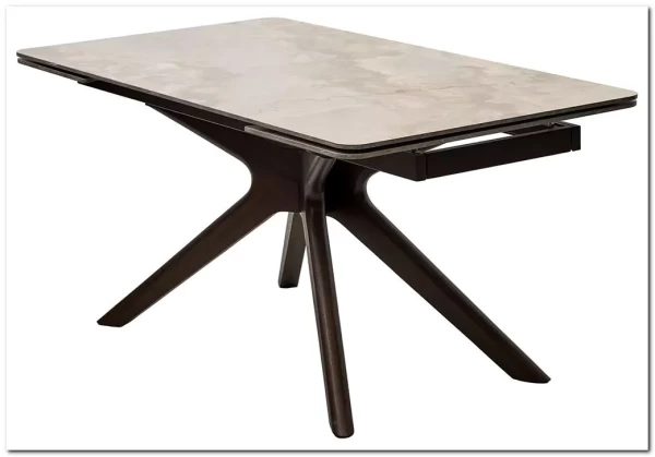 Стол ЭДЕР (EDER) 160 цвет АМБЕР ЖАДЕ (GLOSS AMBER JADE SOLID CERAMIC) / ОРЕХ, ®DISAUR заказать по цене 105 300 руб. в Тюмени