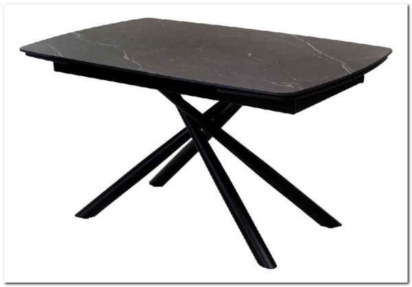 Стол RIVOLI 140 MATT BLACK MARBLE SOLID CERAMIC / BLACK заказать по цене 67 470 руб. в Тюмени
