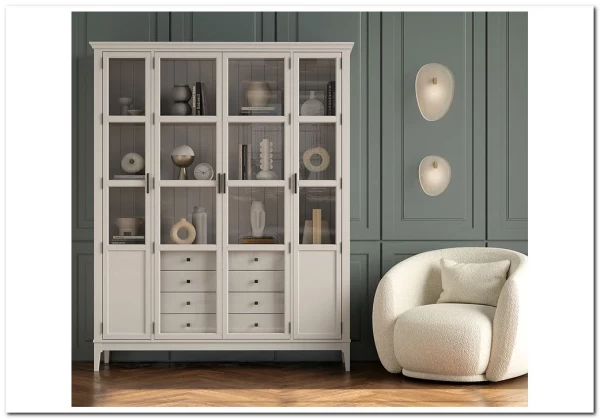 Шкаф для книг Квадро-С 422С/04 из массива сосны заказать по цене 102 557 руб. в Тюмени