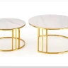 Комплект Halmar MERCURY 3, 2 стола журнальных (белый мрамор/золотой) заказать по цене 57 327 руб. в Тюмени