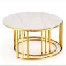 Комплект Halmar MERCURY 3, 2 стола журнальных (белый мрамор/золотой) заказать по цене 57 327 руб. в Тюмени