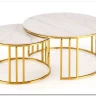 Комплект Halmar MERCURY 3, 2 стола журнальных (белый мрамор/золотой) заказать по цене 57 327 руб. в Тюмени