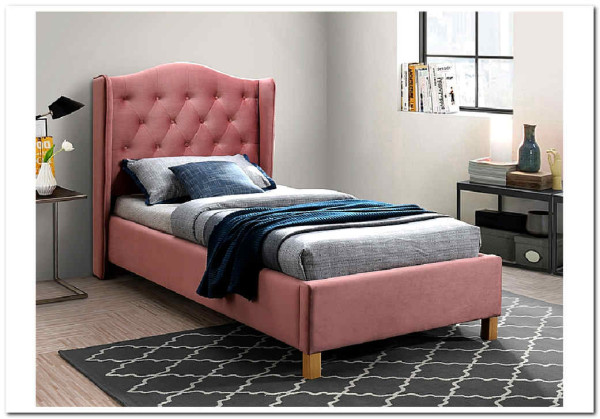 Кровать Signal ASPEN VELVET BLUVEL 52 (античный розовый/дуб) 90/200 заказать по цене 52 214 руб. в Тюмени