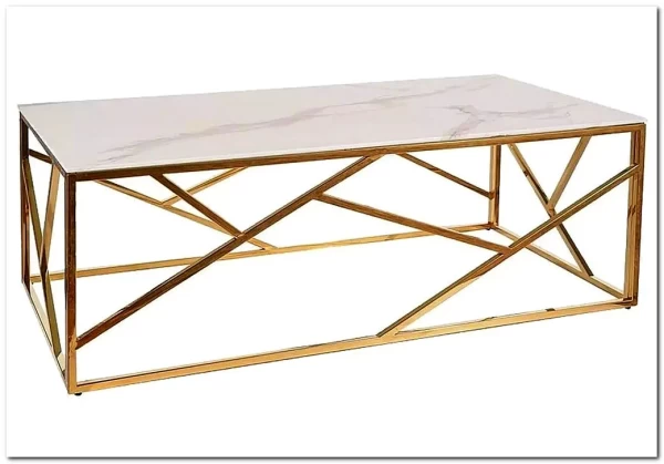 Стол журнальный Signal ESCADA A II (эффект белого мрамора/золотой) заказать по цене 41 751 руб. в Тюмени