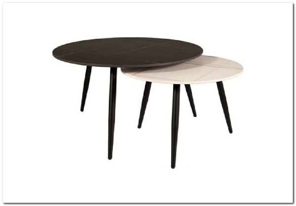 Комплект Signal KORA A, 2 стола журнальных (черный мат/белый мат/черный) заказать по цене 23 424 руб. в Тюмени