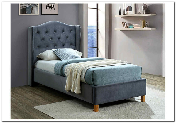 Кровать Signal ASPEN VELVET BLUVEL 14 (серый/дуб) 90/200 заказать по цене 52 214 руб. в Тюмени