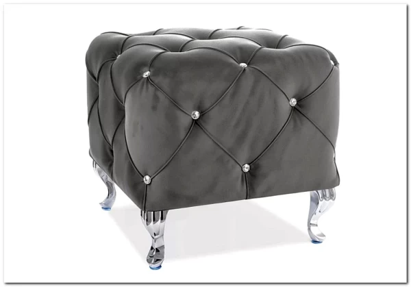 Пуф Signal HESTIA K Velvet Bluvel 14 серый/серебряный заказать по цене 33 792 руб. в Тюмени