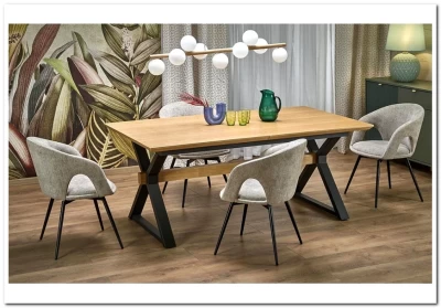 Стол обеденный Halmar HENRY 180 раскладной (натуральный/черный)