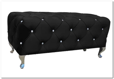 Пуф Signal HESTIA Velvet Bluvel 19 черный/серебряный 100/46/50