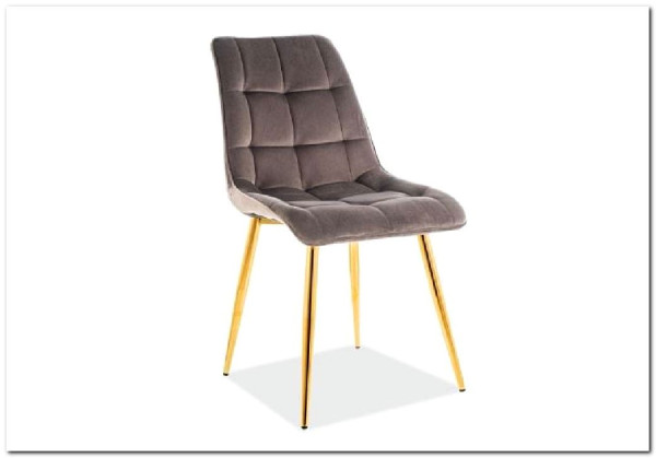 Стул кухонный Signal CHIC Velvet Bluvel 14 (серый/золотой) заказать по цене 10 726 руб. в Тюмени