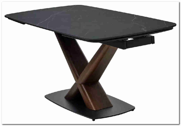 Стол BLANCO 160 MATT BLACK MARBLE SOLID CERAMIC / Орех, DISAUR заказать по цене 102 000 руб. в Тюмени