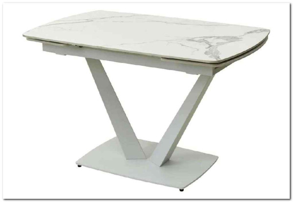 Стол ALATRI 120 GLOSS STATUARIO WHITE SINTERED STONE / WHITE заказать по цене 79 600 руб. в Тюмени