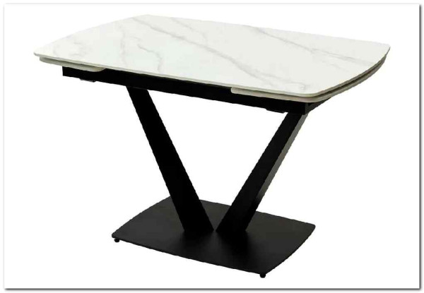 Стол ALATRI 120 MATT WHITE MARBLE SINTERED STONE / BLACK заказать по цене 75 200 руб. в Тюмени