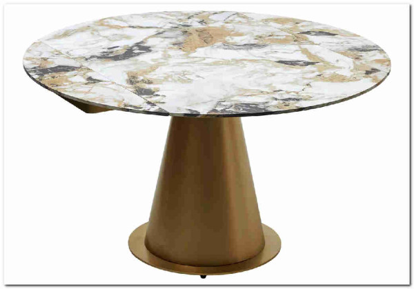 Стол TERAMO 135 GLOSS GRAND JADE SOLID CERAMIC, керамика, поворотн.механизм / Бронзовый, DISAUR заказать по цене 63 810 руб. в Тюмени