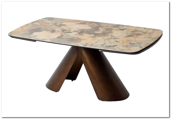 Стол КАЛЬДЕРОН (CALDERON) 180 цвет TL-137 матовый, исп керамика / МЕДНЫЙ БРАШИРОВАННЫЙ, ®DISAUR заказать по цене 140 850 руб. в Тюмени