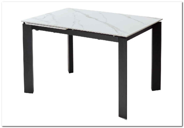 Стол CORNER 120 MATT WHITE MARBLE SOLID CERAMIC / BLACK заказать по цене 53 750 руб. в Тюмени