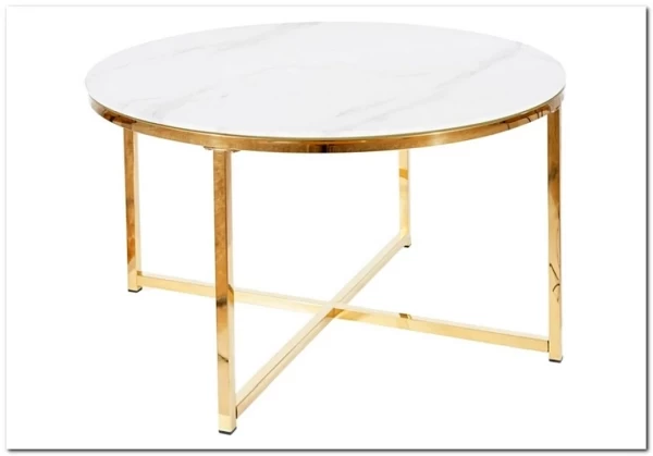 Стол журнальный Signal SALMA эффект белого мрамора/золотой заказать по цене 29 559 руб. в Тюмени