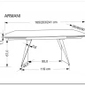 Стол обеденный Halmar ARMANI 165 (черный мрамор/черный) заказать по цене 93 836 руб. в Тюмени