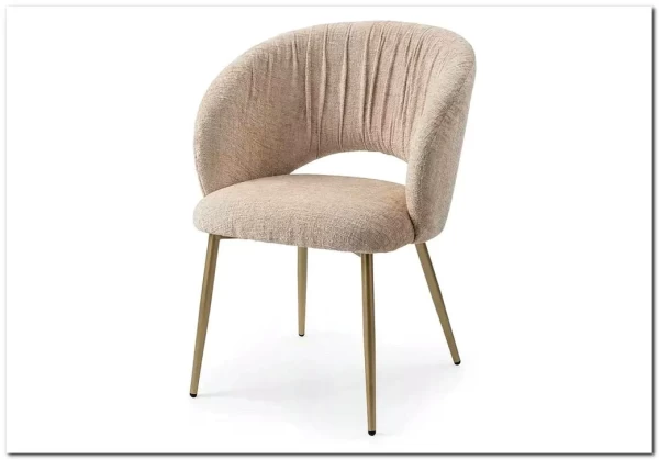 Стул МИДА (MIDA), цвет МОЛОЧНЫЙ SOLO-111, ткань / ШАМПАНЬ каркас, ®DISAUR заказать по цене 13 500 руб. в Тюмени